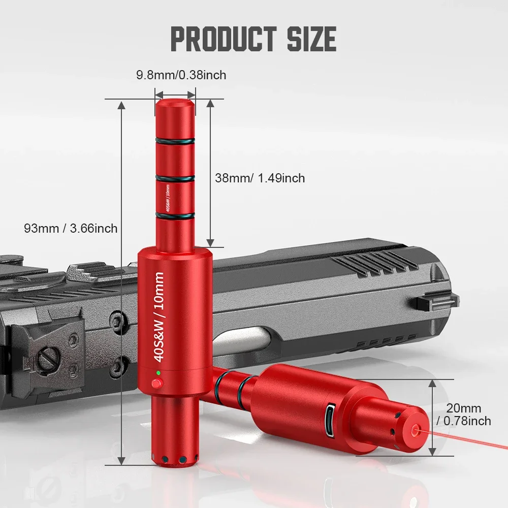 40SW 10MM dual-purpose magnetic suction laser training bullet red dot laser training bullet dry powder bullet