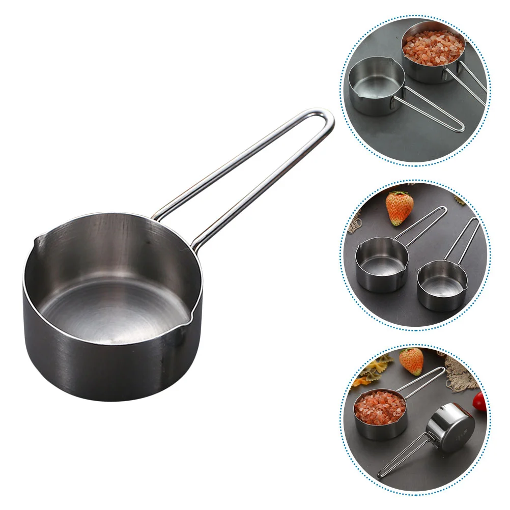 Baking Tools Kitchen Stainless Steel Measuring Cup Spoon Seasoning Scale (1/4cup 60ml) Cat Cups Reusable Teacups Measuring Cup