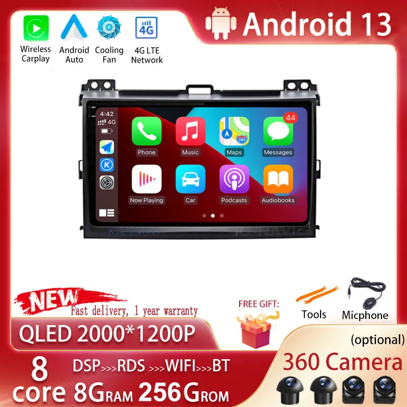 

Android 13 For Toyota Land Cruiser Prado 120 Lexus GX470 Car Radio Multimedia Players Autoradio CarPlay Auto No 2Din 2 Din DVD