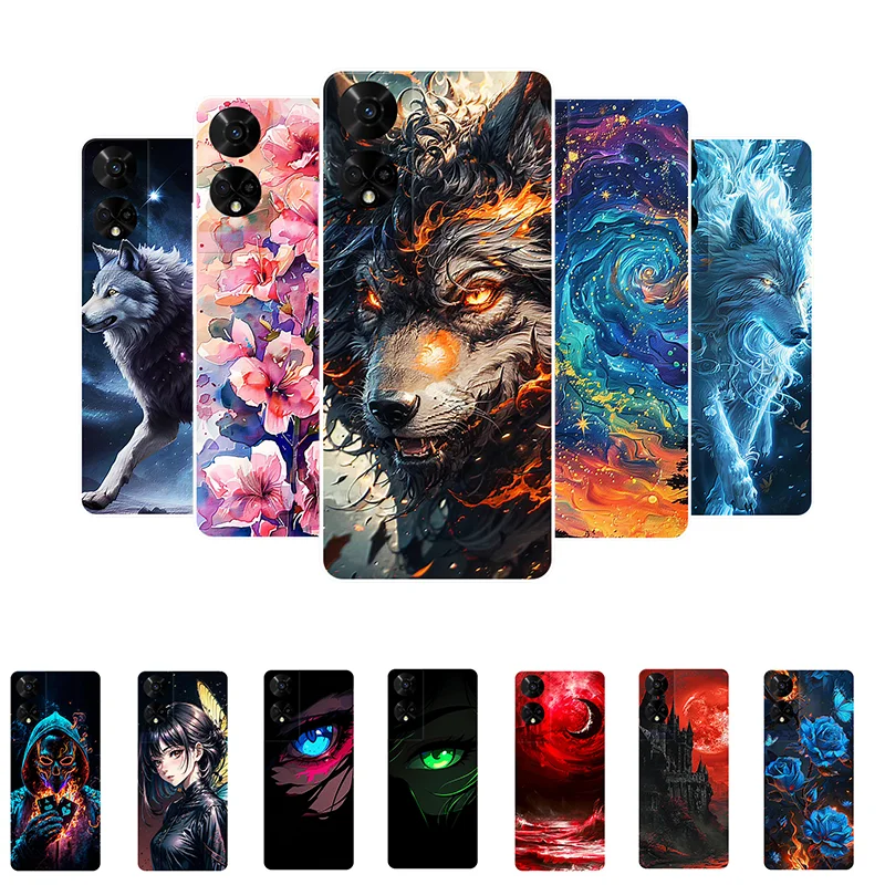 Wolf Painted Shockproof Silicone Phone Case - Stylish and Durable Cover
