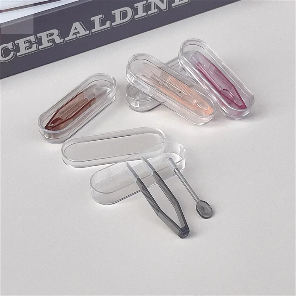 Contact Lens Handling Tweezers Set - Transparent Large & Small Clamp Rods