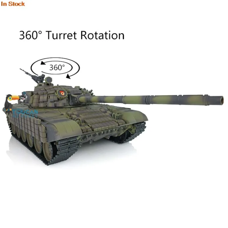 RC 탱크 헹롱 1/16 7.0 플라스틱 VER T72 무선 조종 전투 탱크 3939 360 °   연기 효과를 발생시키기 위한 포탑(터렛) 군용 장비 TH20563