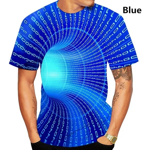 

Новинка 2024, модная гипнотическая абстрактная Мужская и женская футболка с 3D-принтом Вертиго, смешные мужские топы с коротким рукавом, футболки