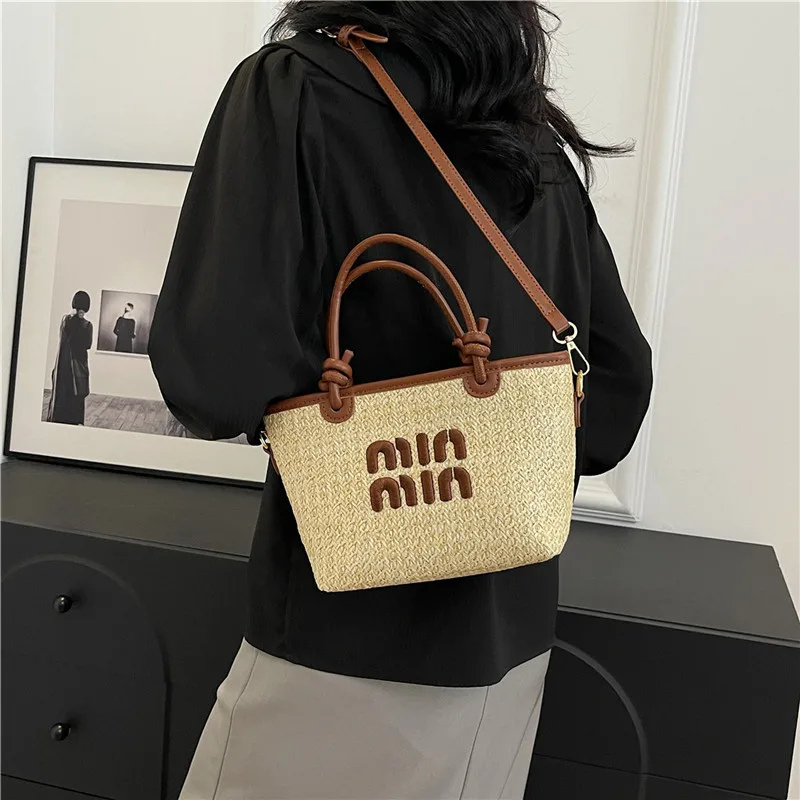 2024 New Summer Grass Basg for Women Bohemian Beach Bag Designer Shoulder Bag Cute Purses and Handbags - Image 2