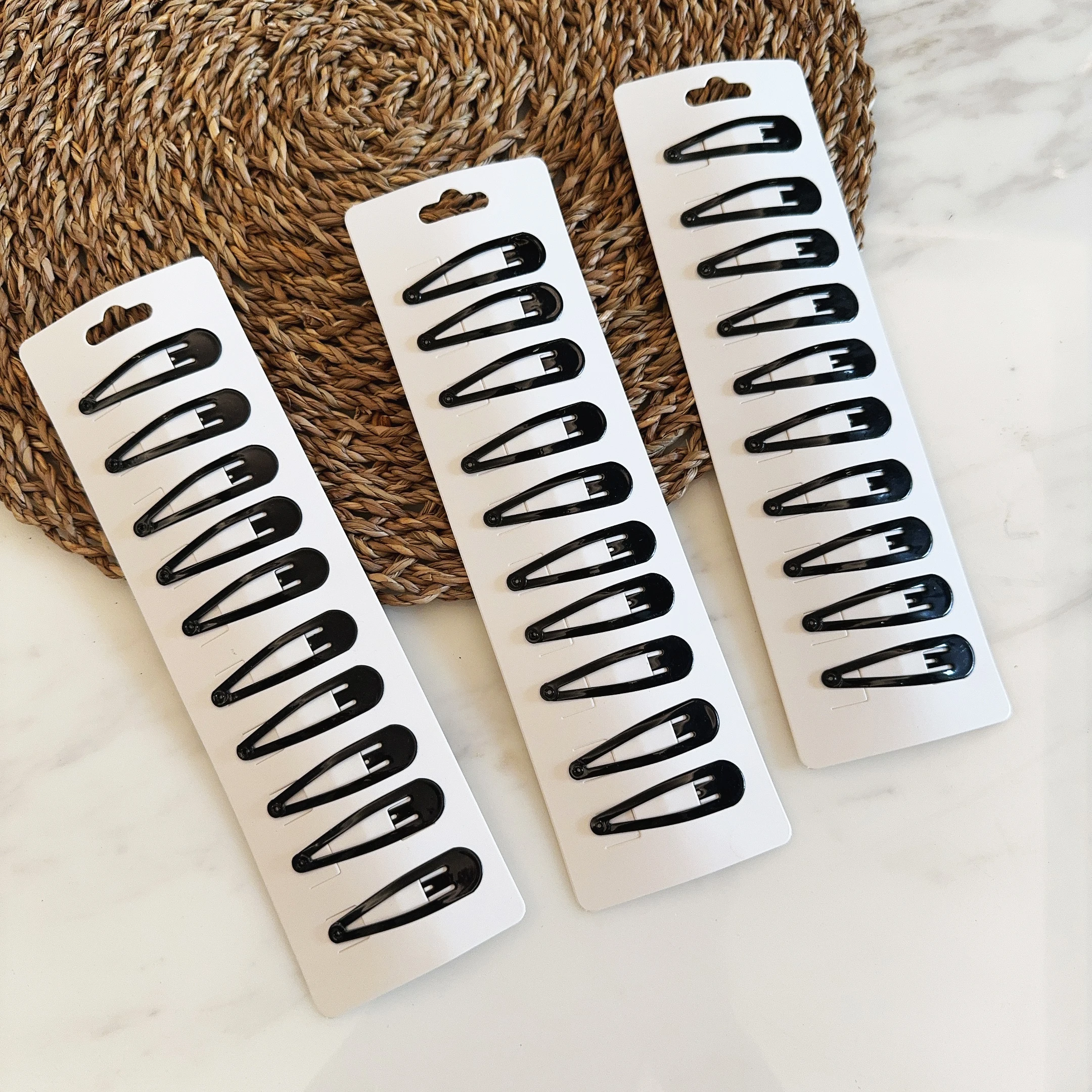 Wholesale 10/20/50/100pcs/set Women Black Waterdrop Shape Basic Alloy Hair Clips BB hairpins Barrettes Fashion Accessories 2031