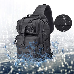 Men Nylon Crossbody Bag Multifunction Tactics Waterproof Canvas Single Shoulder Hiking Camping Travel Outdoor Sports