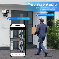 Tuya 8MP 4K WIFI caméra IP PTZ double objectif double écran détection de mouvement couleur nuit caméra de Surveillance de sécurité extérieure Tuya 4