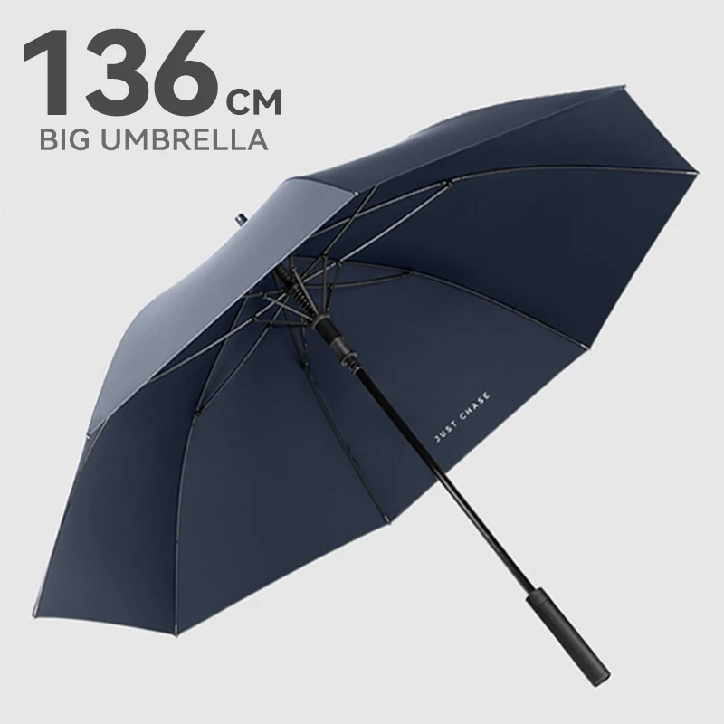 

Ветрозащитный большой зонт для мужчин, большой зонт с длинной ручкой, роскошный прочный, диаметр 136 см, зонт для гольфа в Корейском стиле от дождя