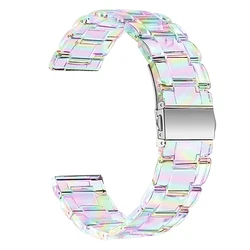 Transparent Resin Strap for Smartwatch - 22mm Lightweight Sport Band Bracelet (Clean - Colorful)