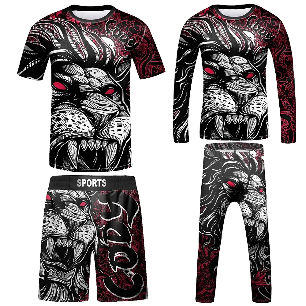 Kids MMA Compression Jersey BJJ Rashguard Boys Baby Girl Clothing Set Boxing T-shirt Shorts Bear Sweatshirt Pants Suits Outfits sports apparel