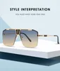 Gradient Square Sunglasses Men Women Trendy Vintage Brand Design Oversized Rimless Sun Glasses For Female Eyewear UV400 vintage