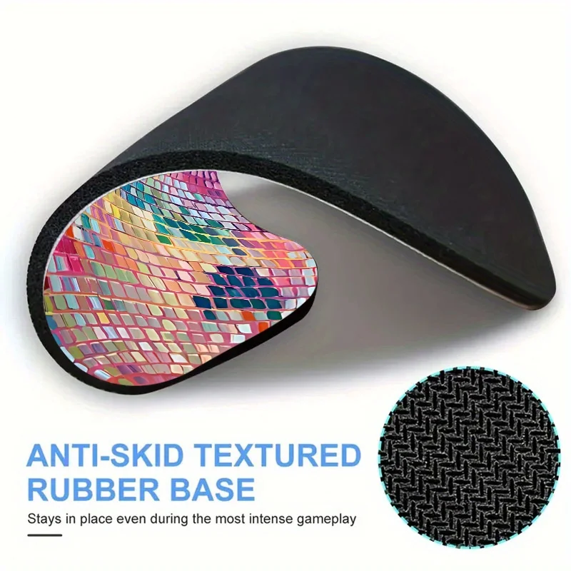 Rubber Round Pink Disco Ball Mouse Pad - Aesthetic Desk Accessory for Office, Laptop, Computer - Ideal Gift for Women, Girls 3