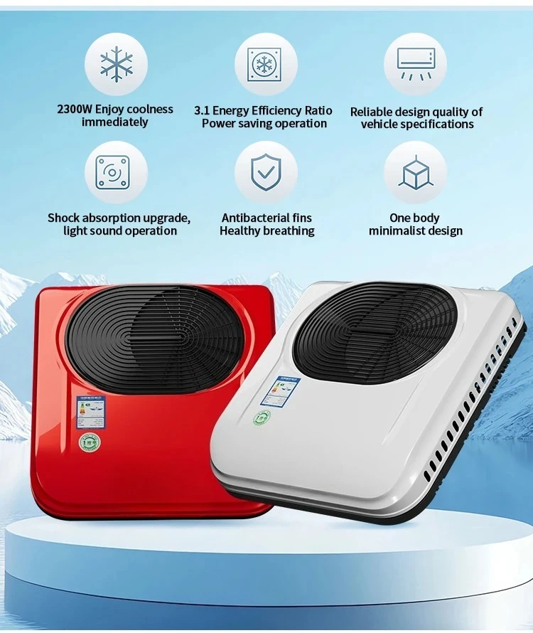 Truck Air Conditioning,DC 12V 24V Rooftop,Roof AC System,Parking Cooling Auto,Vehicle Air Conditioner,For Cars Trucks Low Noise 4
