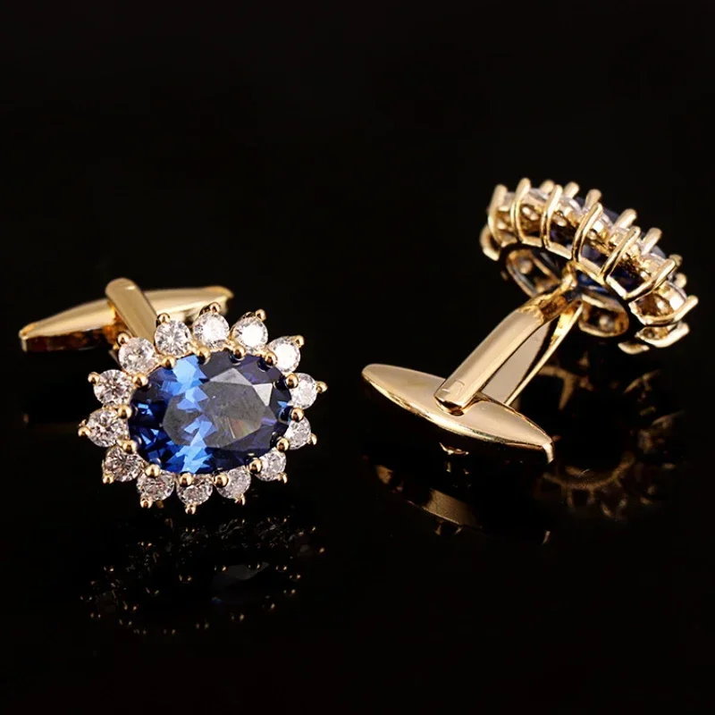 Men's Luxury Rhinestone Crystal Cufflinks French Shirt Cuff Links Men Business Banquet Cocktail Party Wedding Anniversary Gifts mens cufflinks