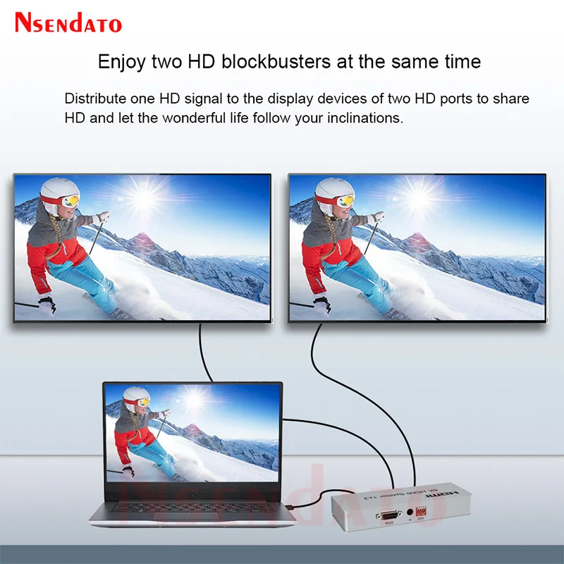 8K 60Hz HDR HDMI Splitter 1x2 4K 60hz HDMI 2.0 Splitter Converter 1 In 2 Out HDMI Switch For 7680x4320P for TV PS5 Xbox Game PC