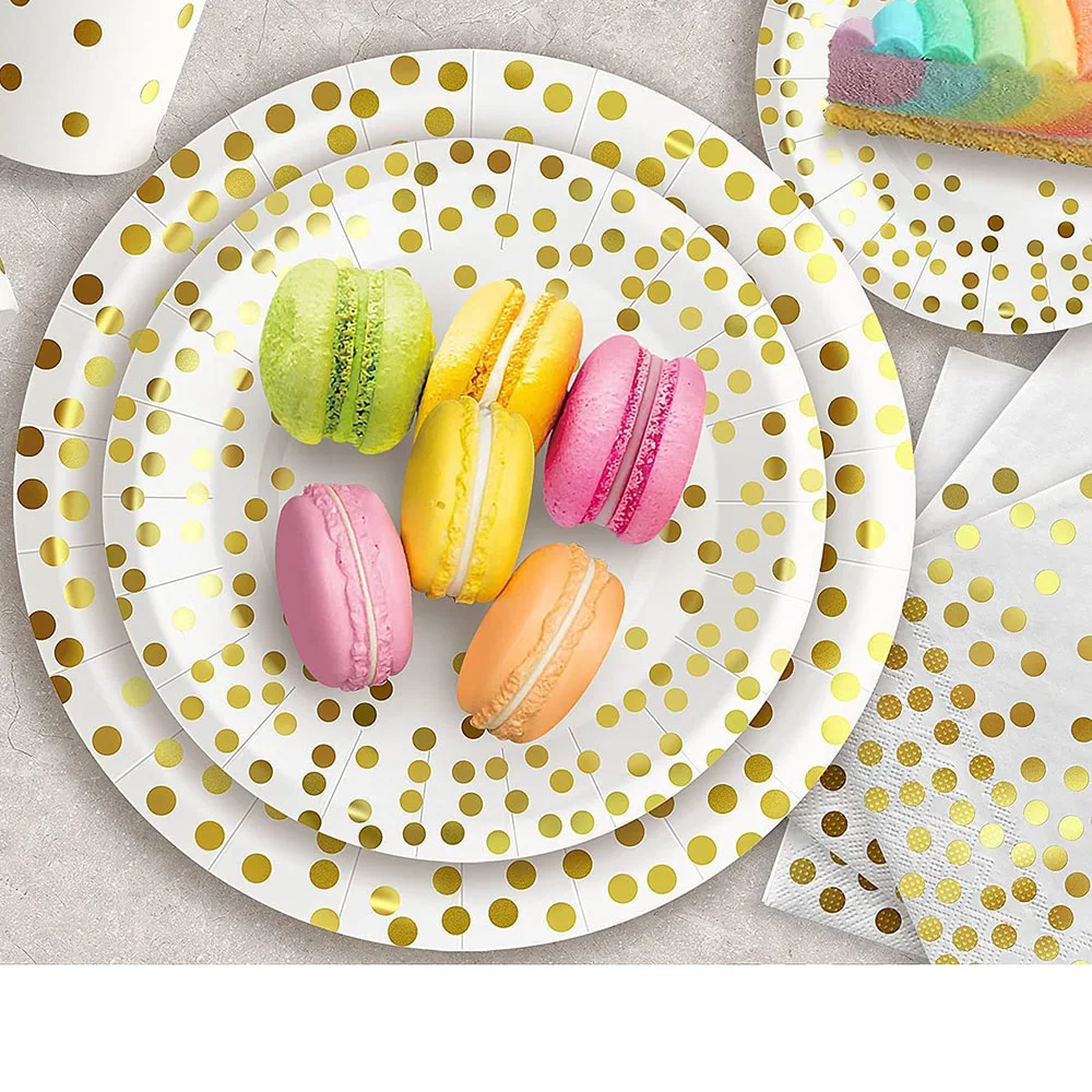 Dessert Plates Gold Polka Dot Paper Plates Rose Gold Polka Dot