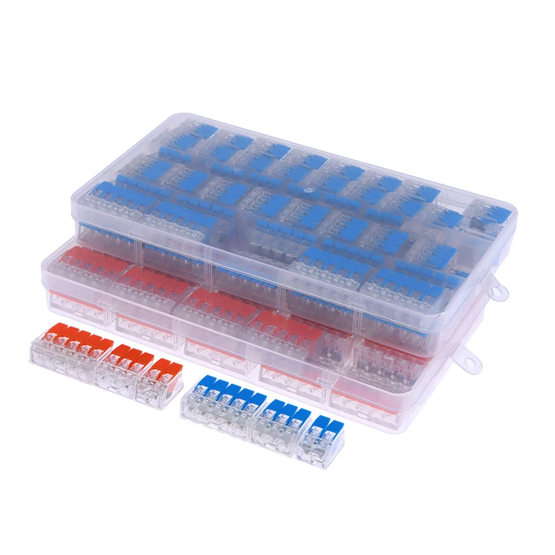 

75PCS/Set Wire Connector Universal Compact Wiring Terminal Block For Home Fast Mini Push-in Electrical Lever Wire Connector Kits