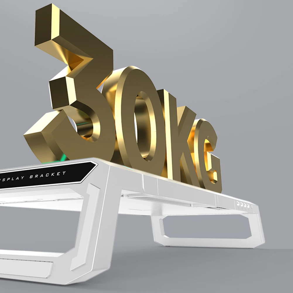 RGB 데스크탑 모니터 홀더 4 USB 2.0 노트북 스탠드 베이스 컴퓨터 스크린 라이저