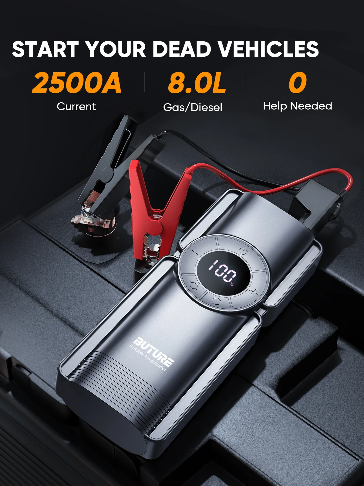 Buture 5 in 1 Auto Starthilfe Luft kompressor 26800mah Power Bank tragbare  Batterie Booster digitale Reifen füller mit 160W DC aus - AliExpress