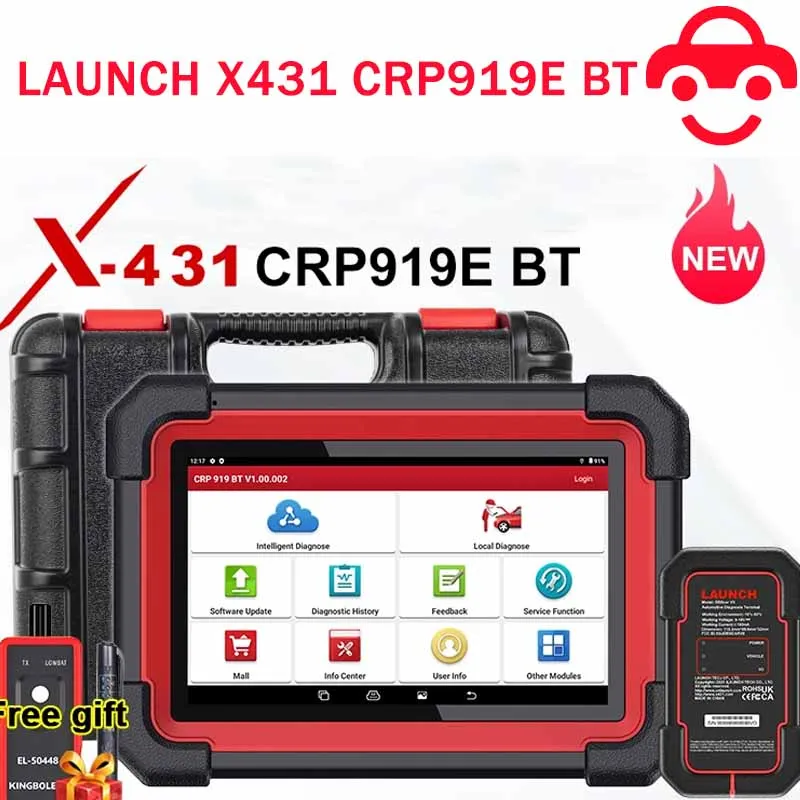

Автомобильный диагностический инструмент LAUNCH X431 CRP919E BT, Автомобильный сканер OBD OBD2, активное тестирование, кодирование ЭБУ, CANFD DOIP 31 + считыватель кодов сброса