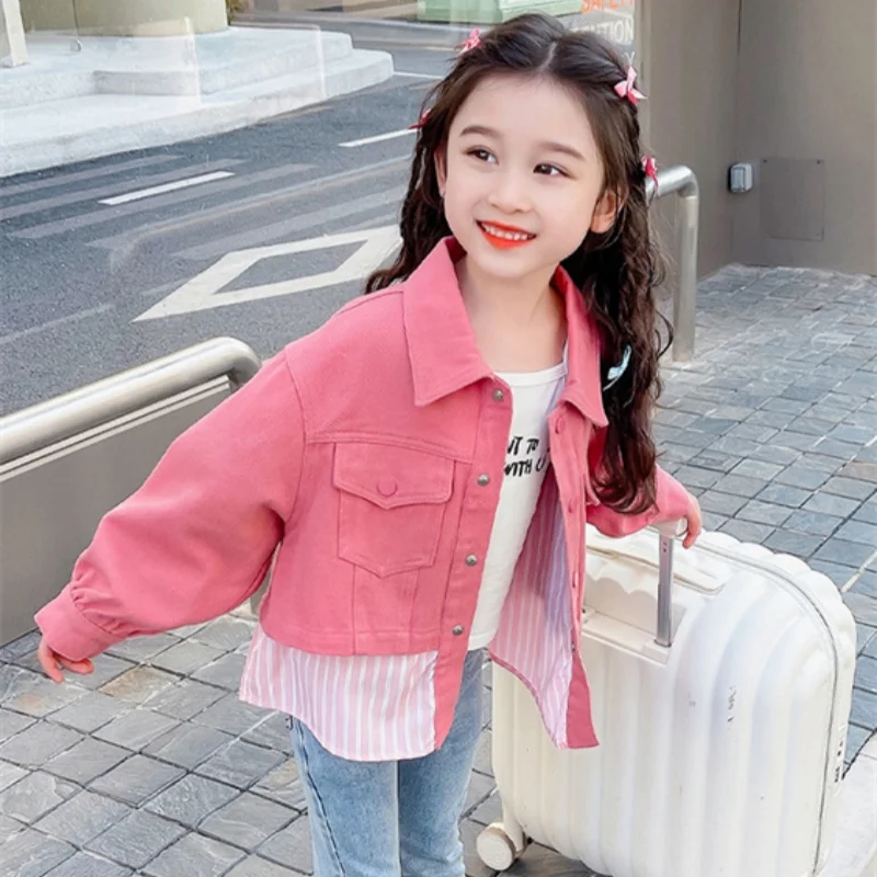 

Girls Coat Overcoat Jacket Windbreak Outerwear 2024 Bow Spring Autumn Cotton Outfits Sport Teenagers Children's Clothing