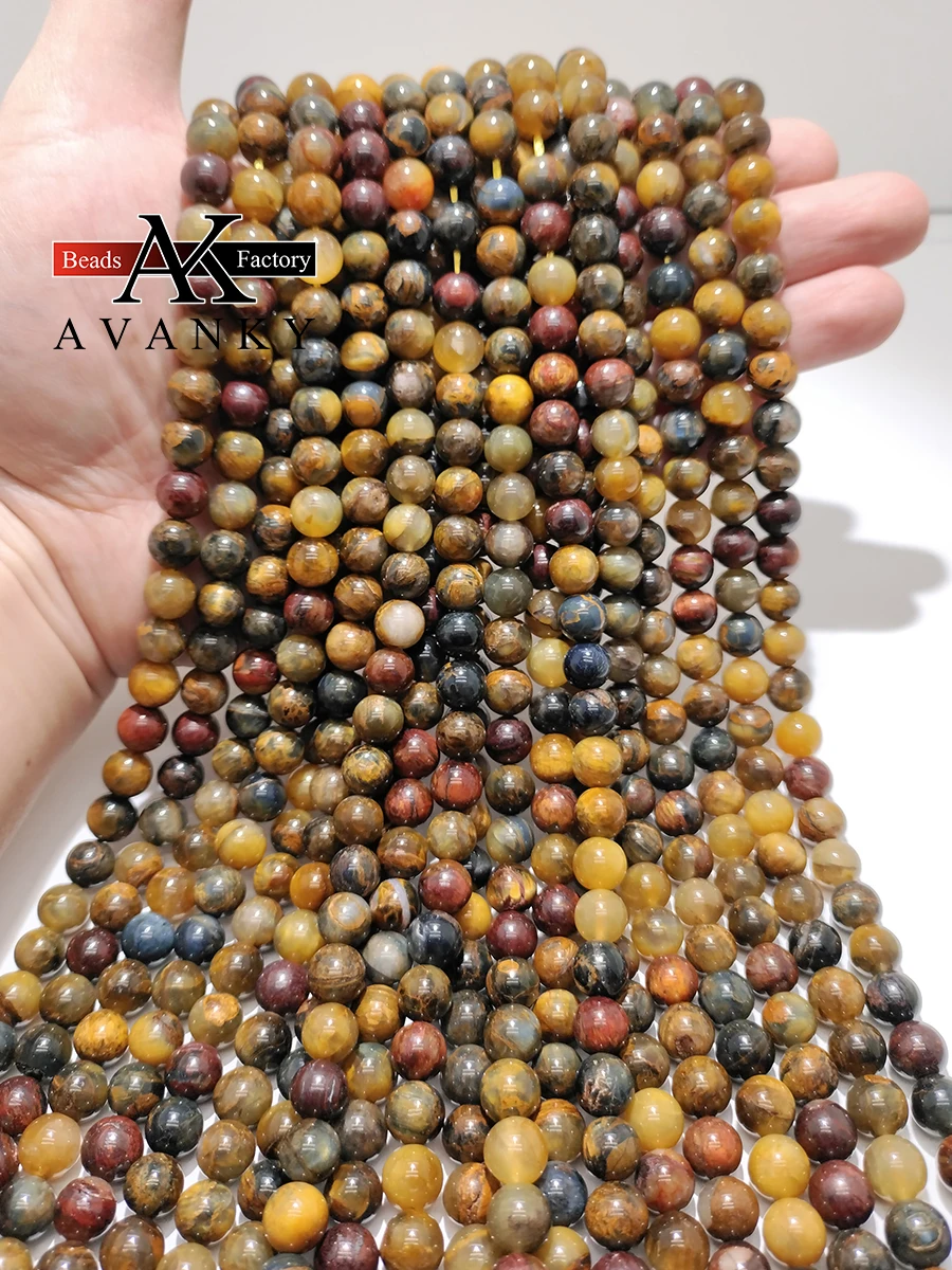

6-10mm Natural Stone Peter Stone Quartz For Jewelry Making Faceted Round Spacer Beads Diy Bracelets Necklace Accessories 15"