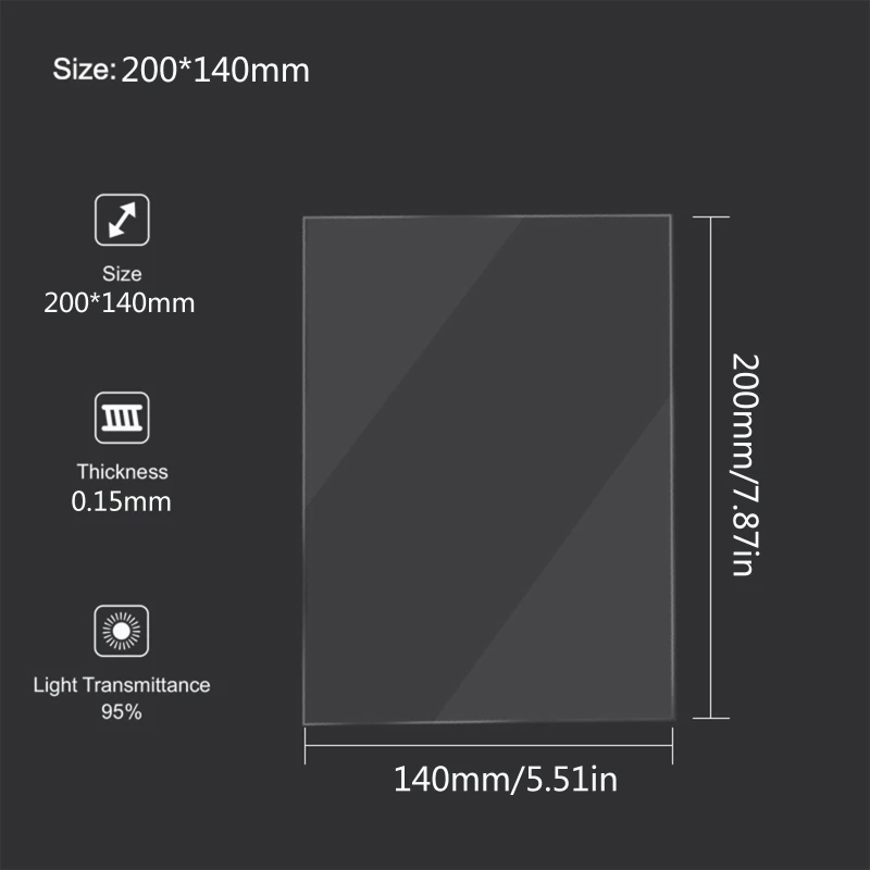 수지 3D 프린터 Dropship용 5 팩 FEP 이형 필름 200x140mm SLA/LCD FEP 필름 시트