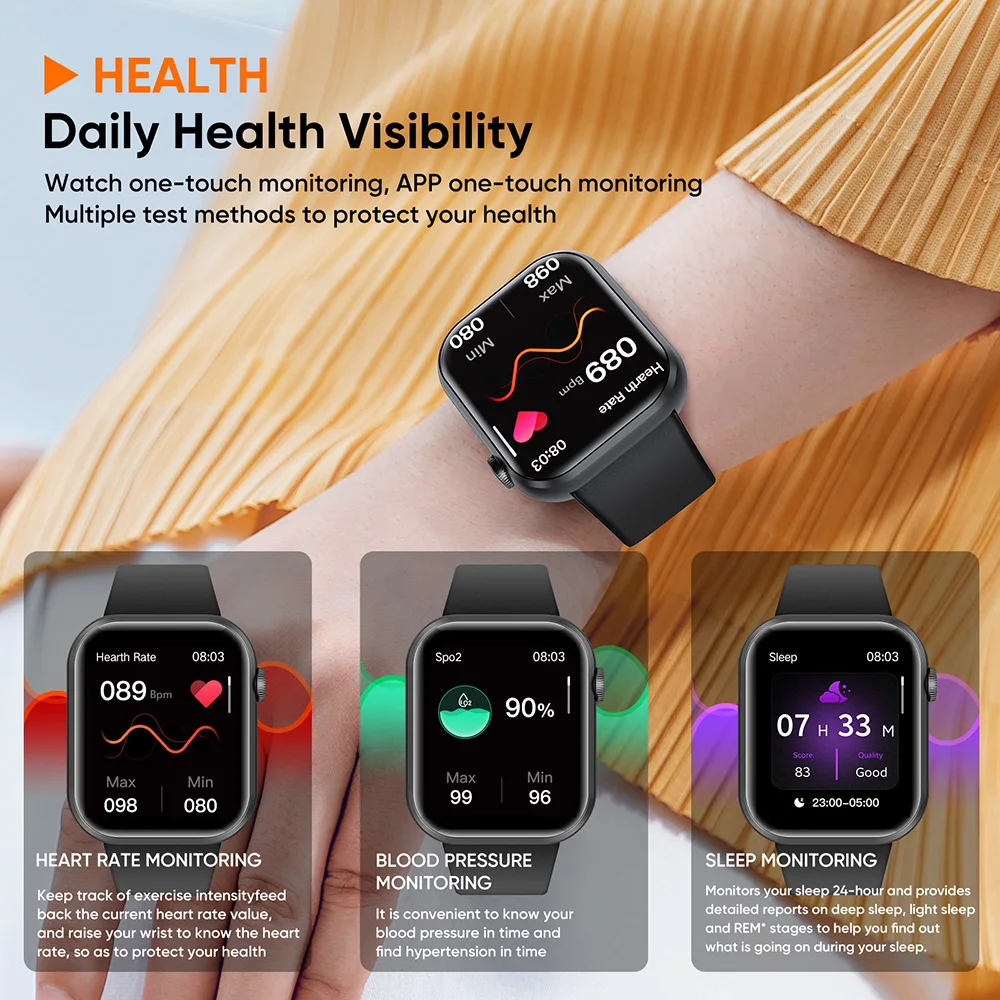 SENBONO Men Smart Watch Bluetooth quadranti Call Health Monitor