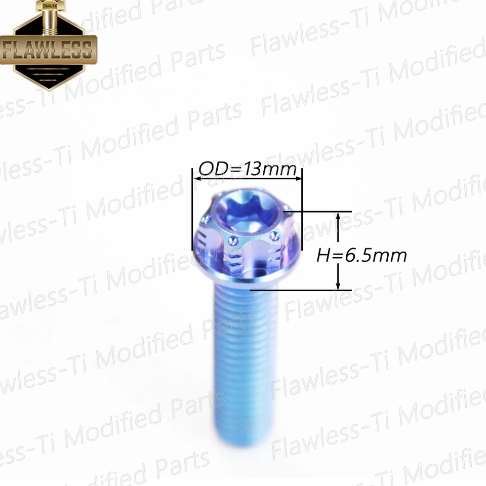 GR5 Titanium Motorcycle Brake Disc Mount Screw Bolts - M6x1 & M8x1.25 (12mm To 30mm) - 2pcs