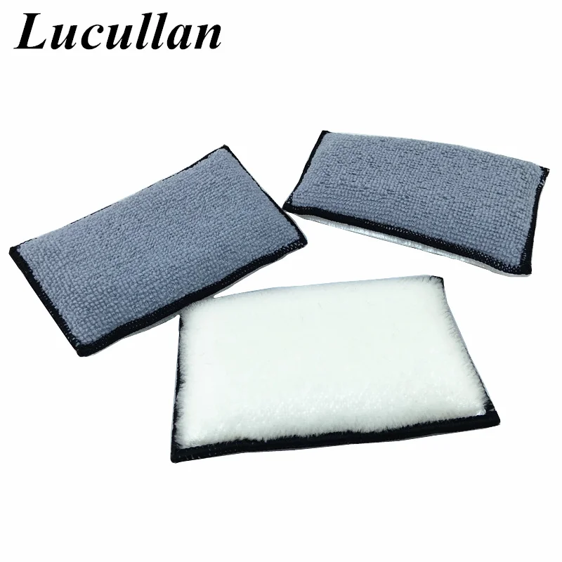 Lucullan Microfiber Interior Scrubbing Sponge (5”x3.5”) Applicators for Leather,Plastic,Vinyl and Upholstery Cleaning