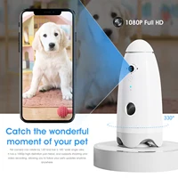 Smart 1080p Small Dog Camera with Treat Dispenser 180°View Pet Treat Tossing Dog Camera with Phone App 2 Way Audio Android & iOS 4