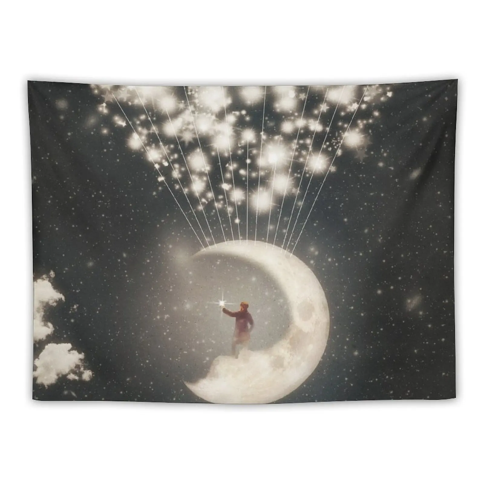 

The Big Journey of the Man on the Moon Tapestry Custom Wall Decor Decoration Bedroom Decoration Wall Tapestry