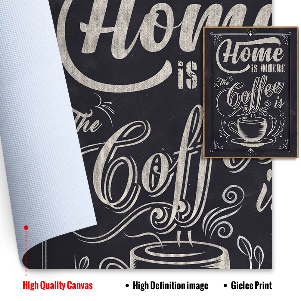 Canvas Painting Retro Wall Pictures Coffee Shop Decoration Coffee Art  Vintage Style Chalkboard Poster Prints Cafe Kitchen Decor - AliExpress, image size:1000x1000