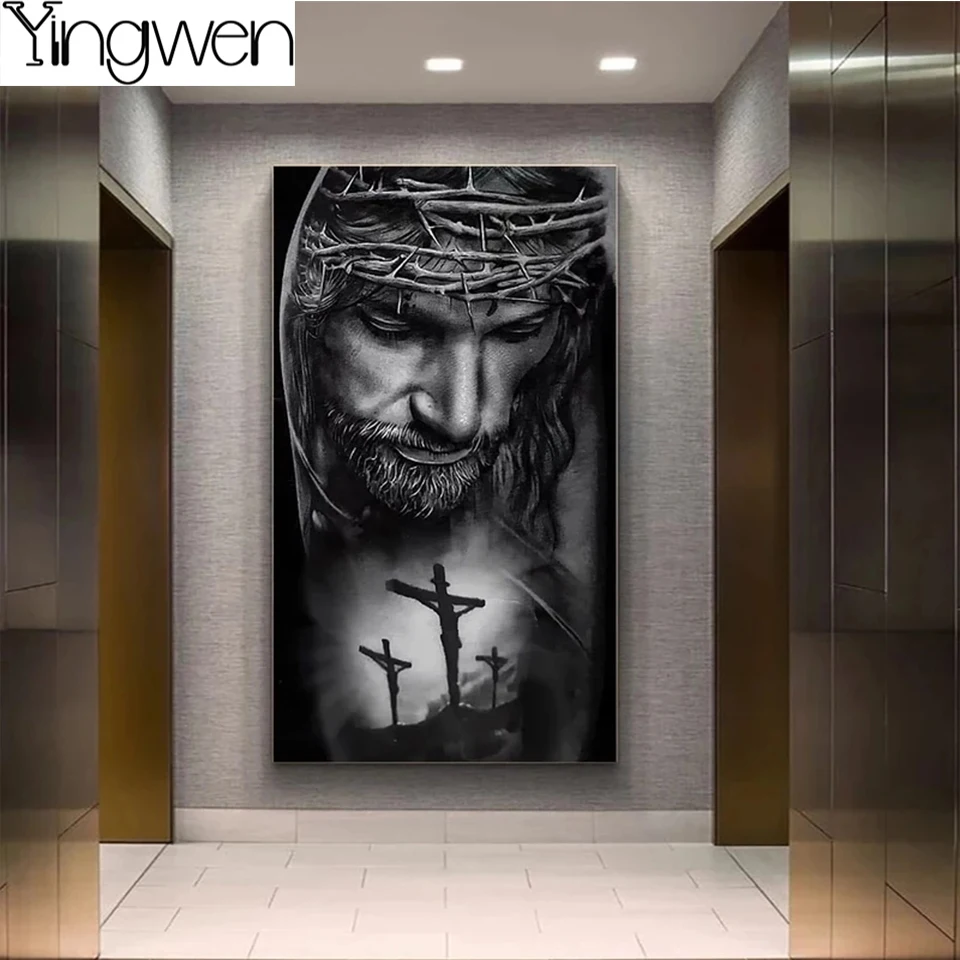 5D Diamond Painting Set Full Diamond Religious God Jesus Christ Round Diamond  Art Adult Crafts Cross Embroidery Wall Decoration - AliExpress