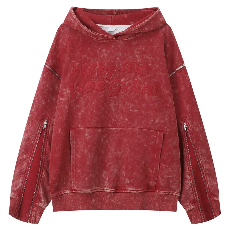 

Толстовка Мужская/Женская со съемным рукавом, винтажный пуловер свободного покроя в стиле хип-хоп, свитшот с капюшоном, Y2k, Осень-зима 2023