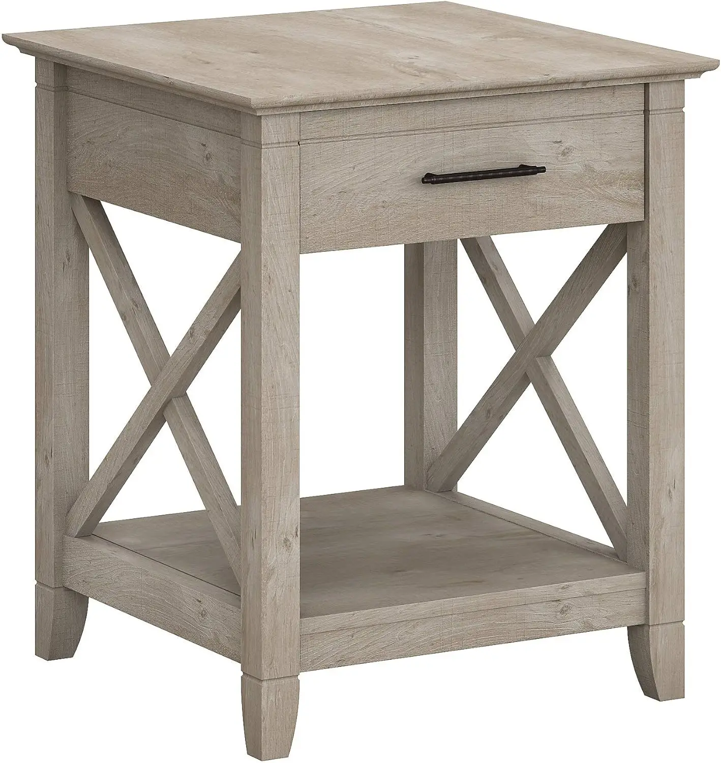 

West End Table with Storage, Washed Gray 20 in x 20 in x 24 in Small coffee table Table top Small end table Tea table Mesas End