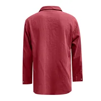 Men Shirt 2023 Spring Solid Baggy Long Sleeve Button Hawaiian Cotton Linen Shirt for Men Blouse Camisa Masculina Streetwear - Image 4