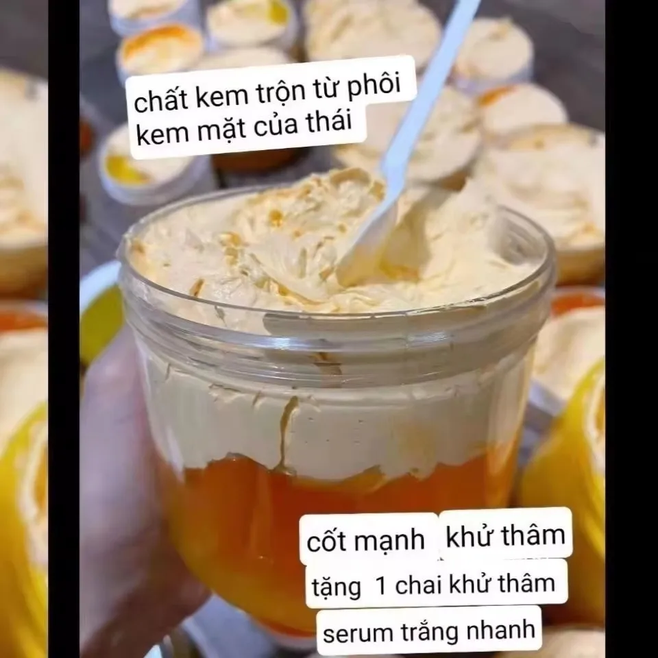 Kem body cốt sit si&ecirc;u trng ng 200gr trhanng nhanh hi&alpha;u quả, k&egrave;m th&ecirc;m Mung ng trộn kem -thơm mn n dsdng hũ cho l&agrave;n da trắng mịn m