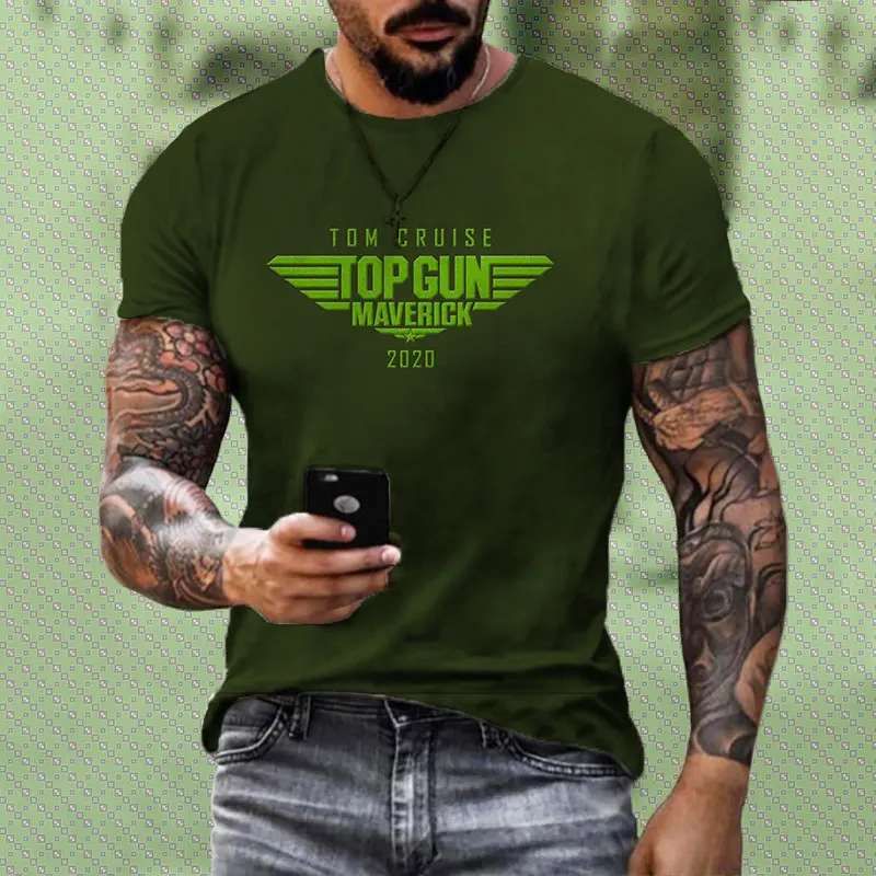 2022 Classic Top Gun 3d Printed Men's Tshirt Fashion Trend Casual Hip