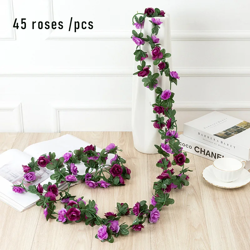 thumbnail image 1 of 1 pieza de flores artificiales de alta calidad, rosas de vid, decoración de boda DIY, flores falsas, decoración de la habitación del hogar, guirnalda colgante de pared, plantas, 1 of 5