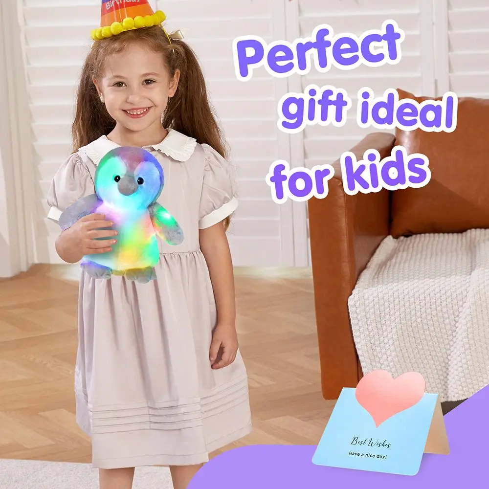 30cm Plush Pillows Penguin Doll LED Light Glowing Luminous Plush Toy Soft Cute Stuffed Animals Doll Gift for Girls Birthday