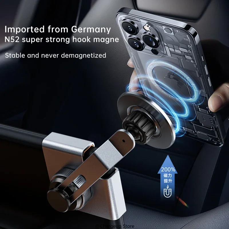 Magnetic Aluminum Alloy Car Phone Holder Screen Side Holder Adjustable No Need To Stick for Tesla Model 3/Y BYD Car with Screen