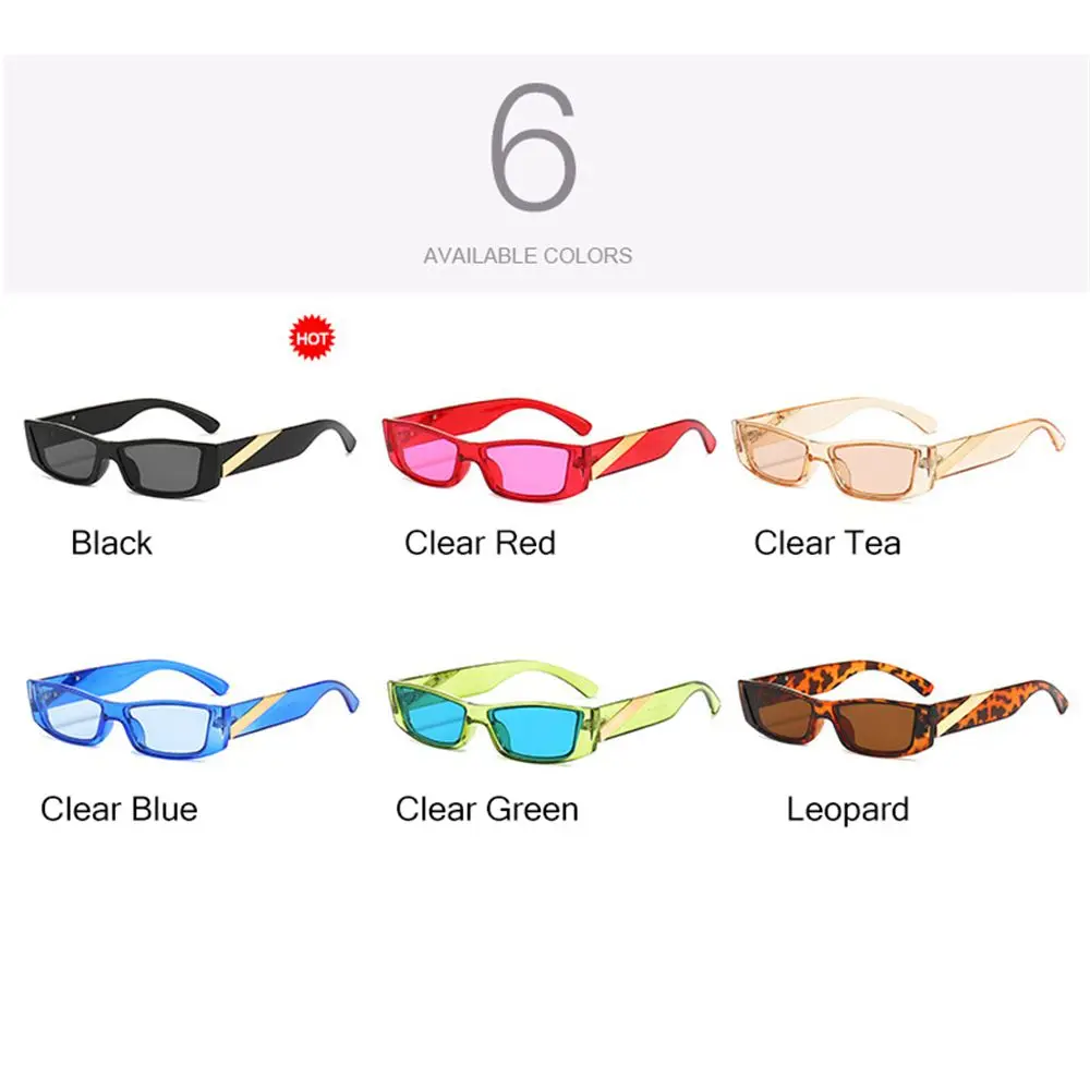Vintage UV400 Trending Street Eyewear Small Rectangle Sunglasses Retro Sun Glasses Black Shades Small Frame