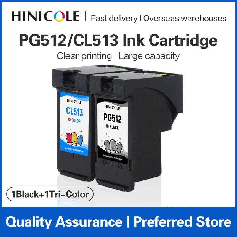 Hinicole Pg512 Pg 512 Cl513 Cl 513 Cartuccia D'Inchiostro Ricaricata Pg-512 Utilizzare Per Canon Pixma Mp280 Mp282 Mp330 Mp480 Mp490 Mp492 Mp495