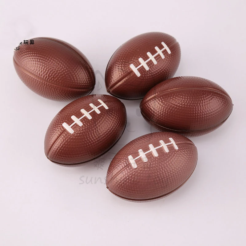 9CM Toy Sponge Rugby Ball Sports Anti Stress Balls PU Foam Toys for Kids Children 5pcs/lot