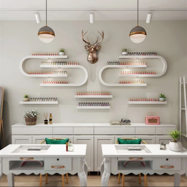 매니큐어 랙 네트 레드 벽 매니큐어 디스플레이 랙, 화장품 선반, 벽걸이 팬, 네일 오일 선반 