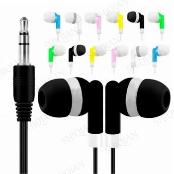 100 pz 3.5mm Cuffie Cablate Auricolari Singolo In-Ear Auricolare Stereo Senza Microfono Auricolare Per PC Computer Portatile MP3 MP4 Telefono Cellulare