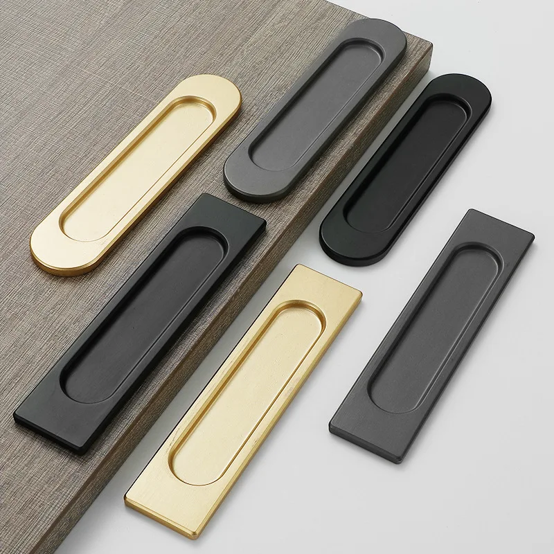 Self Adhesive Handle for Sliding Glass Door Window Knob Pulls Kitchen Bathroom Barn Door Concealed Handles Embedded Buckle furniture handles kitchen door handles