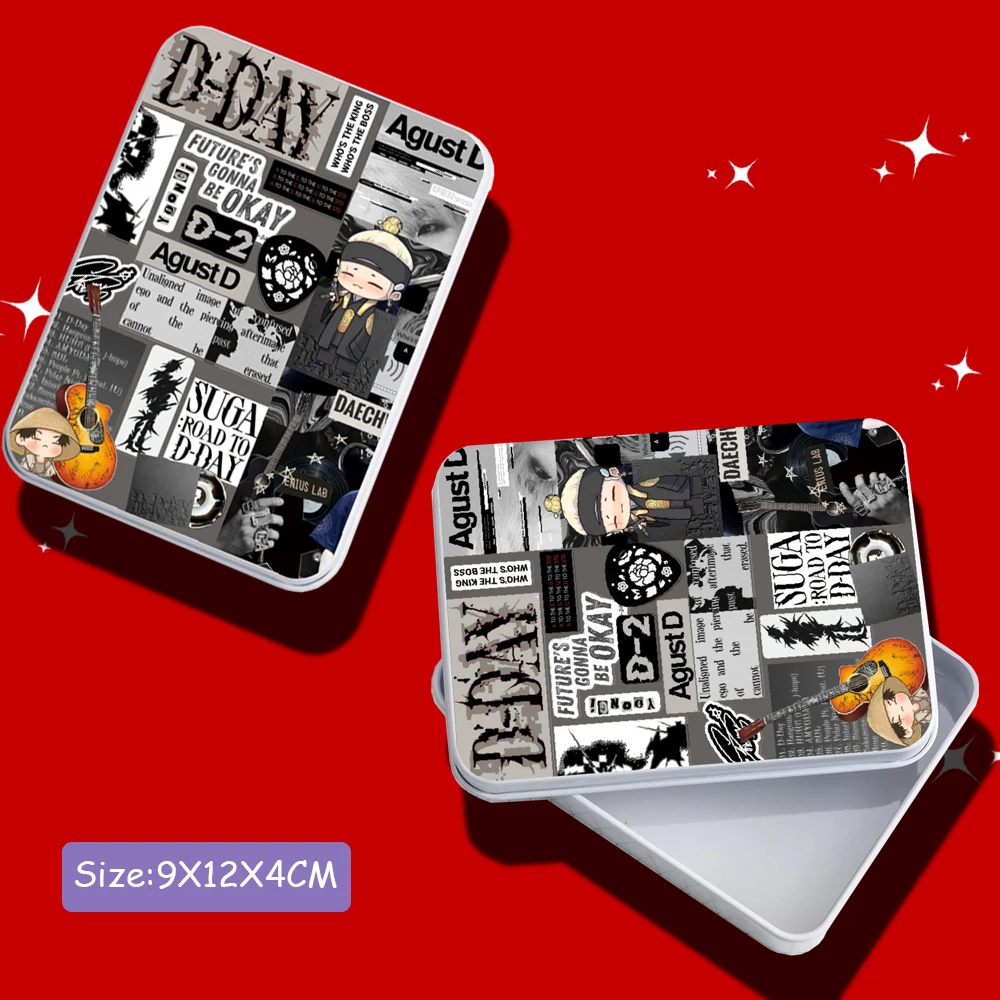 Photocards Storage Box Kpop JIMIN MUSE Album LAYOVER V JIN HAPPY Adgust D Golden TAEKOOK Idol Lomo Card Holder Tinplate Tin Boxe 4