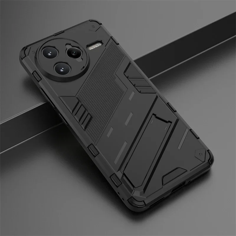 Luxury Anti-Drop Shockproof Armor Phone Holder Case with Full Protective Hard Back Cover